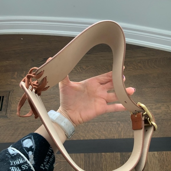 BABATON ARITZIA Smooth Leather Brown Lace Corset Thick Belt Women’s Size Small - Picture 5 of 16